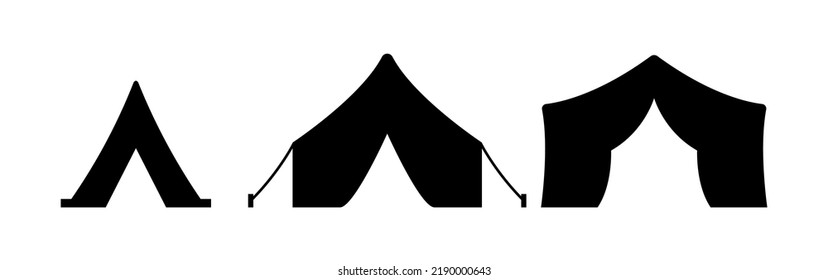 Vektor Zelt schwarze Leinwand Symbol für Partyveranstaltung Silhouette Zelt Symbol