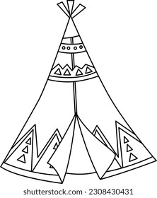 un vector de una carpa de color blanco y negro