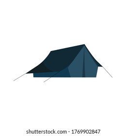 vector tent camp for refugees in dark blue
