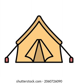 Vector Tent Filled Outline Icon Design
