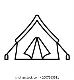 Vector Tent Outline Icon Design
