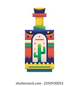 vector tequila cartoon art deco illustration isolated