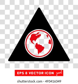 Vector Terra Triangle EPS vector icon. Illustration style is flat iconic bicolor intensive red and black symbol on a transparent background.