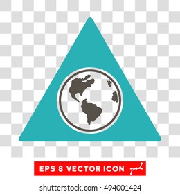 Vector Terra Triangle EPS vector pictogram. Illustration style is flat iconic bicolor grey and cyan symbol on a transparent background.