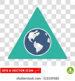 Vector Terra Triangle EPS vector pictogram. Illustration style is flat iconic bicolor cobalt and cyan symbol on a transparent background.