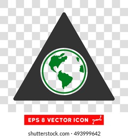 Vector Terra Triangle EPS vector pictograph. Illustration style is flat iconic bicolor green and gray symbol on a transparent background.