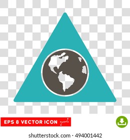 Vector Terra Triangle EPS vector pictograph. Illustration style is flat iconic bicolor grey and cyan symbol on a transparent background.