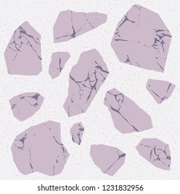 Vector terrazzo floor marble pattern Mixed granite and quartz rocks and sprinkles Abstract vector background for print home decor, interior, architecture designs, fabric, textile, paper, wrap
