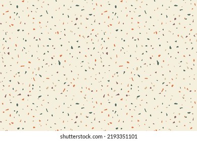 Vector Terrazzo pattern horizontal background. Abstract flooring stone, concrete neutral beige multicolor small elements texture. Granite natural textured print for interior design, wallpaper, fabric.