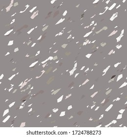 Vector terrazzo seamless pattern. Abstract textured background done from real broken small tile chips. Modern stone color pastel marble wallpaper for print and web.