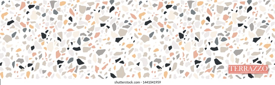Vector terrazzo texture. Modern surface abstract seamless pattern. Granite background. Marble imitation, repeating texture, stone, granite surface, tile print decorative texture.
