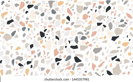 Vector terrazzo texture. Modern surface abstract seamless pattern. Granite background. Marble imitation, repeating texture, stone, granite surface, tile print decorative texture.