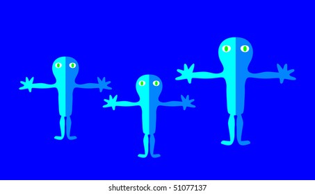 Vector terrible aliens