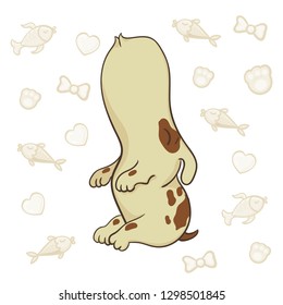 Vector Terrier Jack Russell perro en línea. Un cachorro lindo al estilo de las caricaturas aislado de fondo blanco. ilustración para niños de moda al estilo de las caricaturas. Para tarjetas, invitaciones, fiestas, banners, 