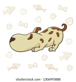 Vector Terrier Jack Russell dog in line style. Cute puppy in cartoon style isolated on white background. illustration for kids fashion in cartoon style. For cards, invitations, party, banners