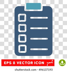 Vector Test Task EPS vector pictogram. Illustration style is flat iconic bicolor cyan and blue symbol on a transparent background.