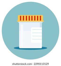 Vektor-Prüfrohr mit Deckel. Sperma. Pharmabehandlung, Vektorgrafik