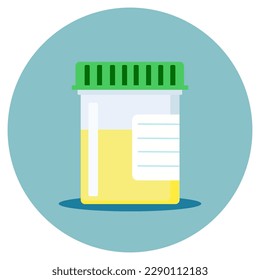 Vector test tube with cap. Urine. Pharmacy treatment vector illustration