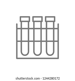 Vector test tube, experiment flask, laboratory glass line icon. Symbol and sign illustration design. Isolated on white background