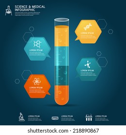 Vector of test tube glass education-chemistry infographic concept