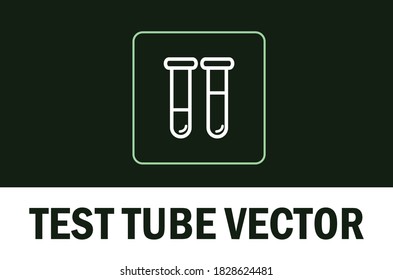 Vector of test tube isolated on dark background. For designer.