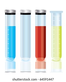 vector test tubes on a isolated background