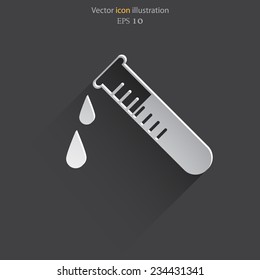 Vector test tubes web icon. Eps10.