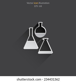 Vector test tubes web icon. Eps10.