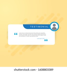 Vector of testimonial or quotes template with text placeholder for websites. Suitable for web and mobile app isolated on background, illustration template design and creative presentation.