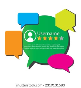 Vector testimonial speech bubble creative testimonial templates customer feedback rating illustration premium design vector eps10