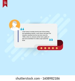 Vector of testimonial template and star rating with text placeholder for websites. Suitable for web and mobile app isolated on background, illustration template design and creative presentation.EPS10