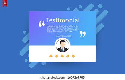 Vector of testimonial template and star rating for websites. Suitable for web and mobile app isolated on background, illustration template design and creative presentation.EPS10