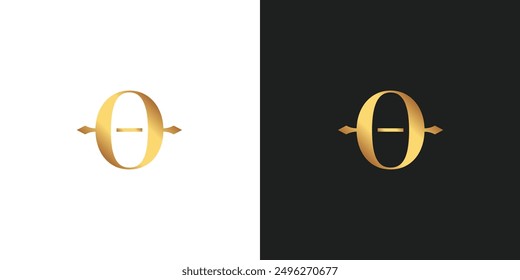 Vector Teta, Theta Gold Logo Design 