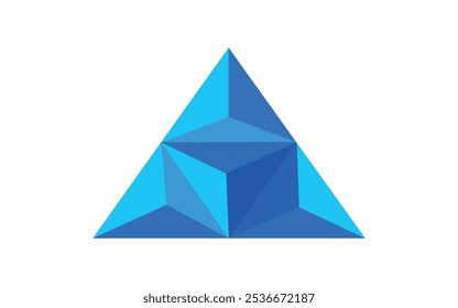 Vector tetraedros con Gradientes para el juego, logotipo del icono, móvil, UI, Web. Uno de los poliedros regulares aislados sobre fondo blanco. Logotipo de estilo minimalista.