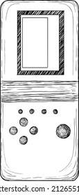 Vector tetris from the 90s isolated on white background drawn in strokes
