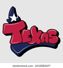 vector Texas city graffiti typography design, Texas 