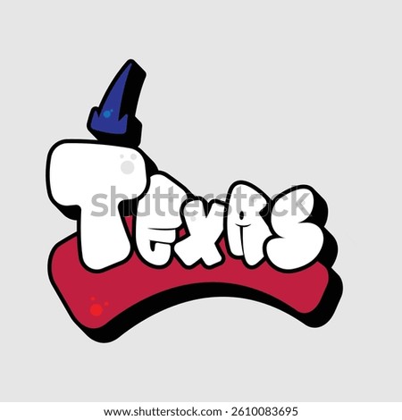vector Texas city graffiti typography design, Texas 
