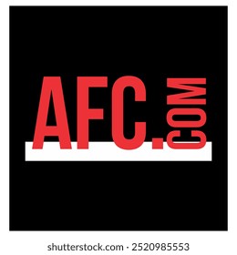 Texto vetorial AFC. COM moderno, fundo preto