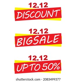 vector text Bigsale and Discount for your event 12.12
