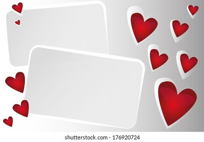 Vector for text blocks with hearts