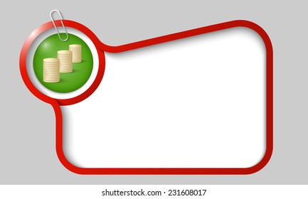 vector text box for any text with coin and paper clip