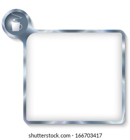 vector text box for any text with cup of coffee and rays