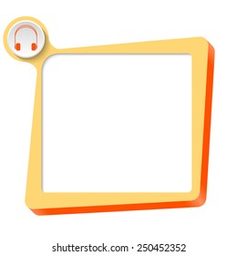 vector text box for any text and headphones