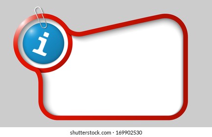 vector text box for any text with info sign and paper clip