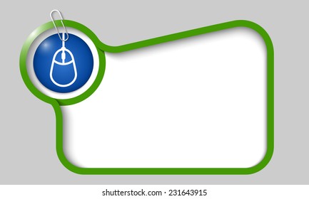 vector text box for any text with mouse icon and paper clip