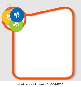 vector text box for any text with quotation marks and paper clip