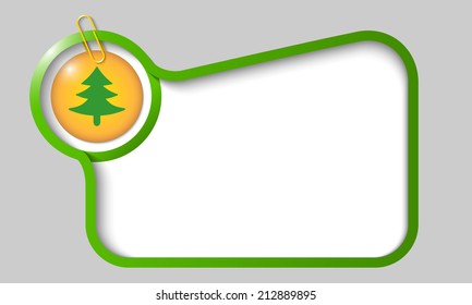 vector text box for any text with tree and paper clip
