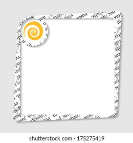 vector text box for any text with yellow spiral