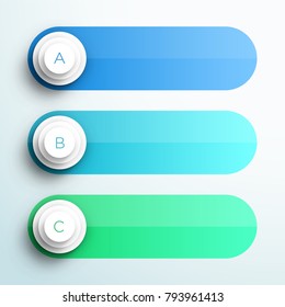 Vector Text Box Banners Infographic A, B, C