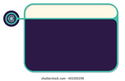 Vector text box for your text and euro symbol